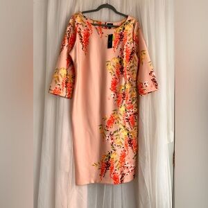 NWT Worthington Peach-Pink Floral Midi Dress